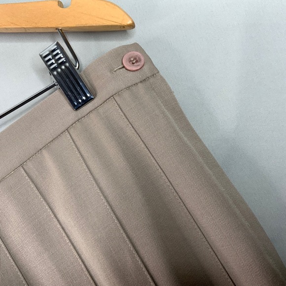 Petite Appleseed Brown Pleated Wool Blend Midi Skirt Size 16P - Picture 3 of 6